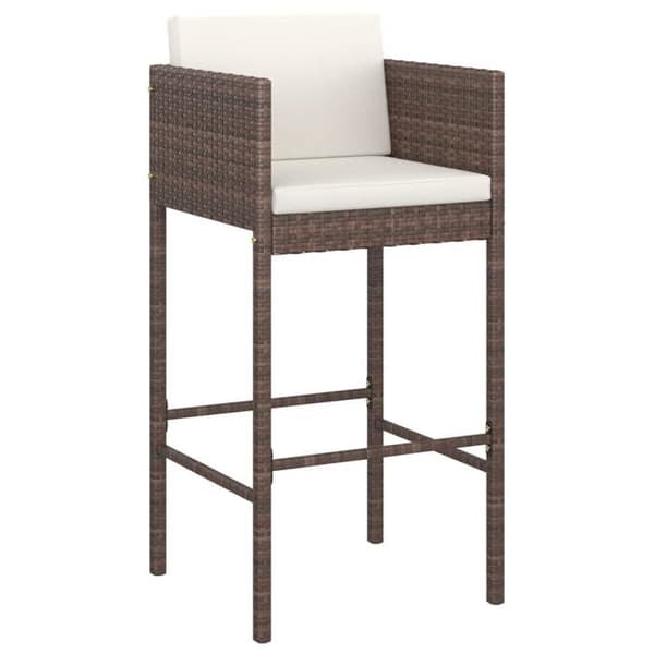 Maison Exclusive - Trädgårdsbarset 5 delar med kuddar, flätad resin, brun