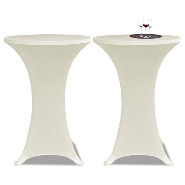 Maison Exclusive - Elastiska bordsöverdrag Ø 70 cm Kräm 4 st