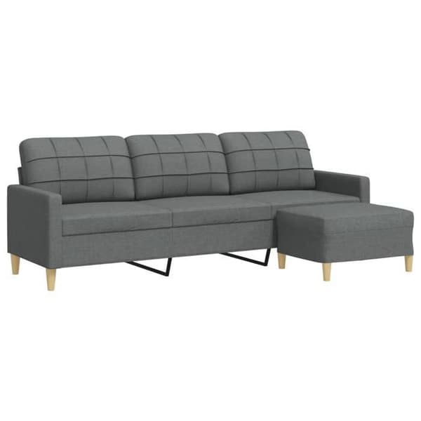 Divaani - MAISON EXCLUSIVE - 3 paikkaa 210 cm - Tummanharmaa - Polyesterikangas - Metallirunko Mörkgrå