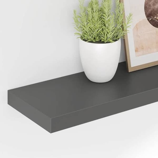 Maison Exclusive - Flydende væghylde 2 stk Grå glans 80x23,5x3,8 cm MDF