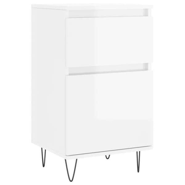 Maison Exclusive - Buffeter 2 stk hvid glans 40x35x70 cm ingeniørtræ