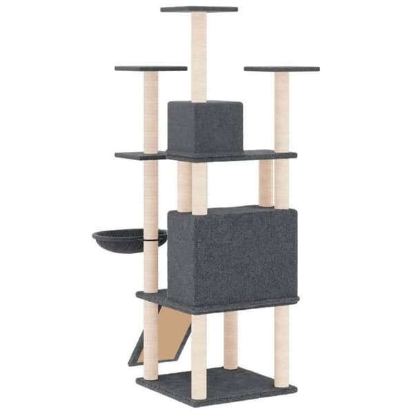 Maison Exclusive - Kattträd med sisal klöstrumpor Mörkgrå 154 cm mörkgrå