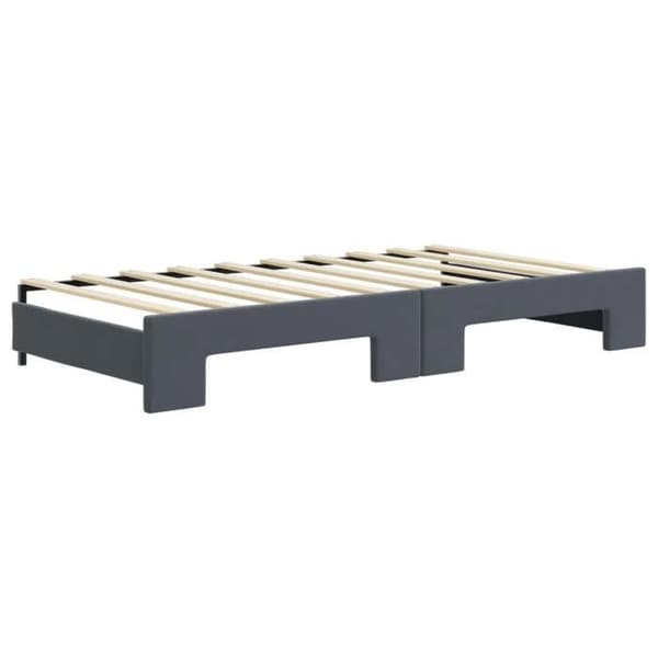 Dagseng - EKSKLUSIV HUS - Sovesofa 90x190 - Mørkegrå velour - Skummadras - Lamelseng Mörkgrå
