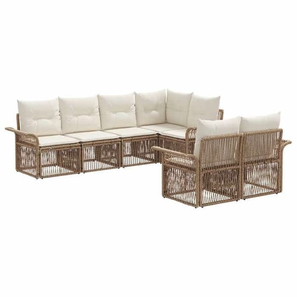 Maison Exclusive - 7-delars trädgårdsoff-set 7-sits Beige