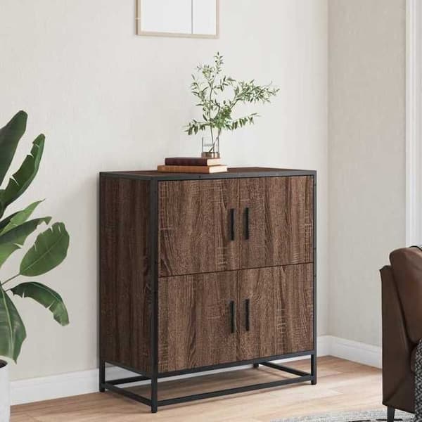 Maison Exclusive - Buffé ek brun 68x35x76 cm ingenjörsträ