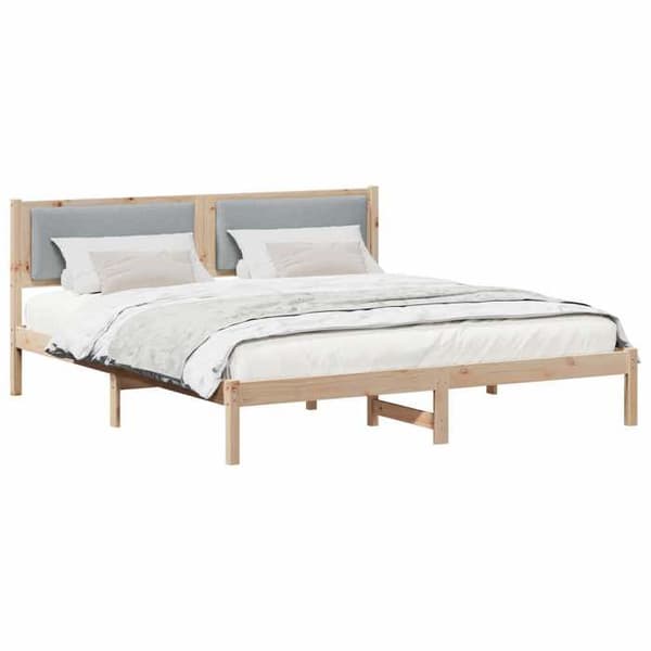 Maison Exclusive - Sängram Ljusgrå 180 x 200 cm Massivt trä