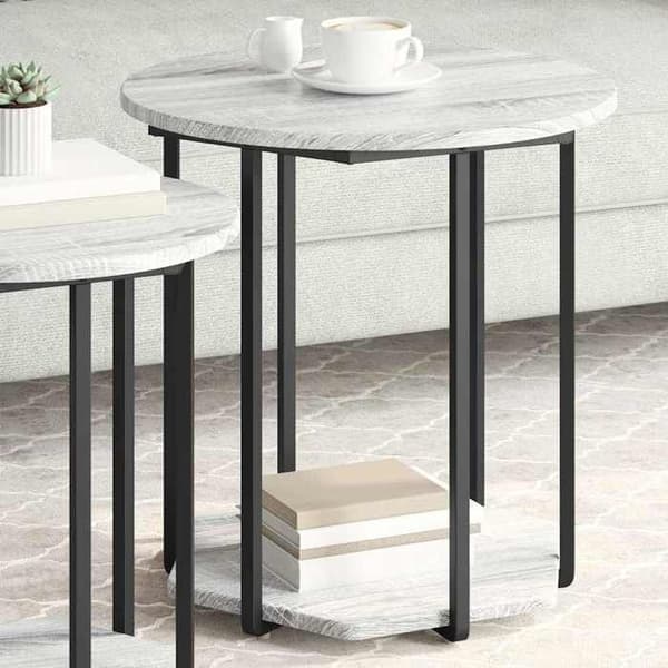 Maison Exclusive - Set med sidobord 2 st Grå 50 x 50 x 50,5 cm Grå