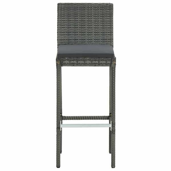 Maison Exclusive - Barstolar för trädgård och kuddar, set om 4, flätad resin