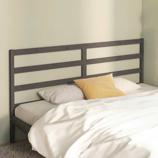Hovedgærde - EKSKLUSIV HUS - 206x4x100 cm - Grå - Massivt fyrretræ - Elegant design Grå