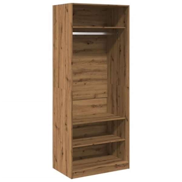 Håndlavet egetræsgarderobe 80x50x200 cm konstrueret træ200 [cm] Brun