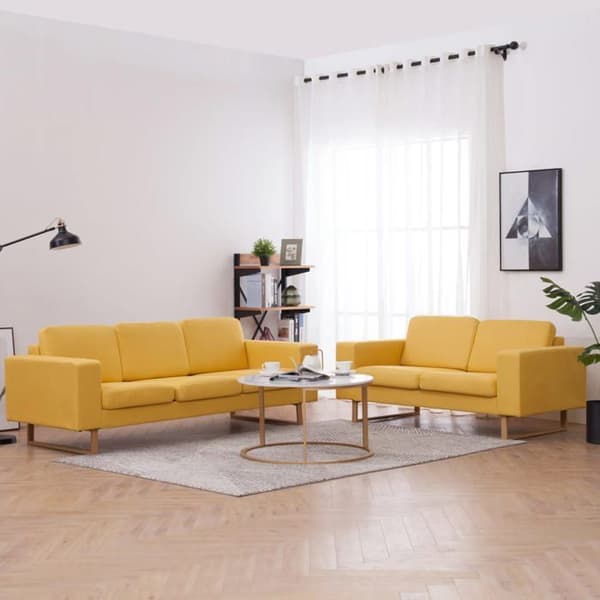 Maison Exclusive - 2-delars soffgrupp i gul tyg Gul