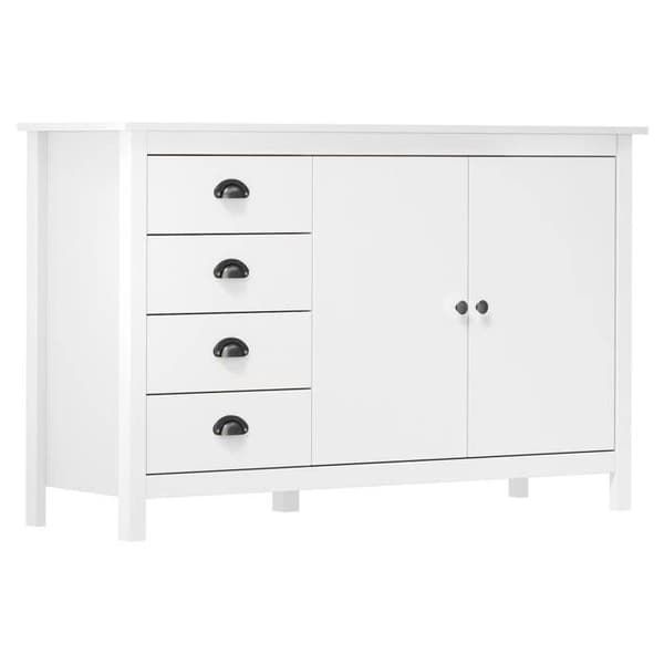 Buffet - Hill - Blanc - 130x40x80 cm - Massiivipine Vit