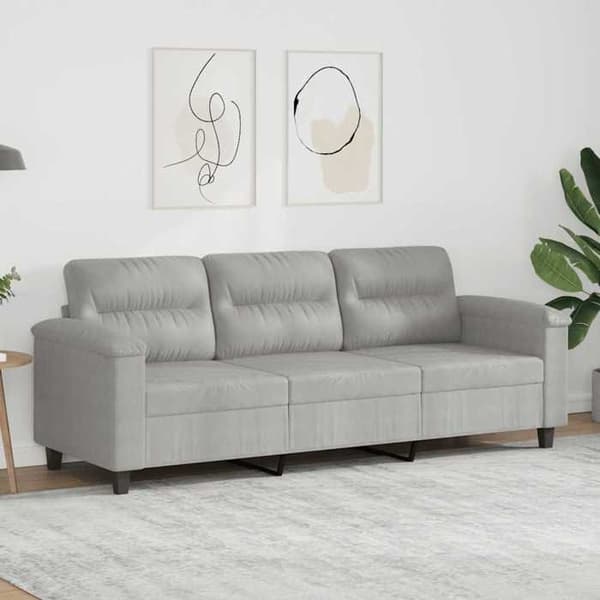 Maison Exclusive - 3-personers sofa i lys grå 180 cm mikrofiber stof