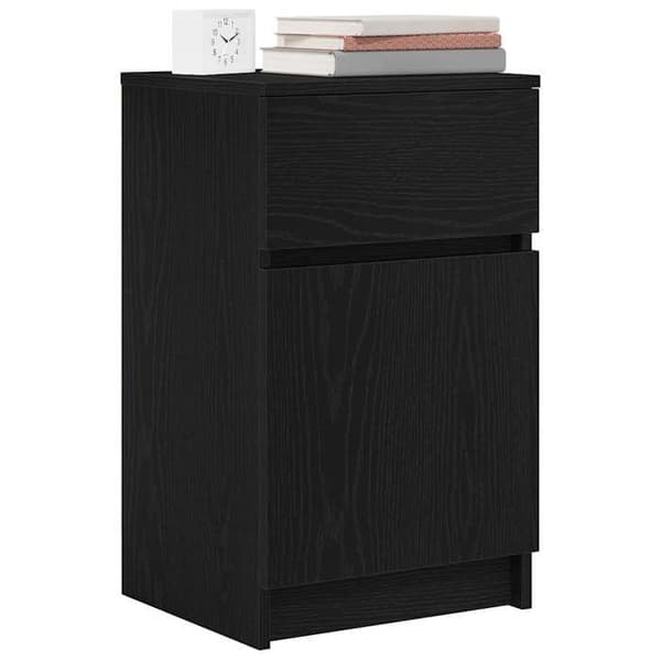 Maison Exclusive - Natborde 2 stk sort 39x35x65 cm ingeniørtræ