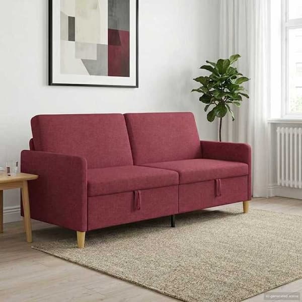 Maison Exclusive - Sohva säilytystilalla Bordeaux 192 x 78 x 87 cm Polyester