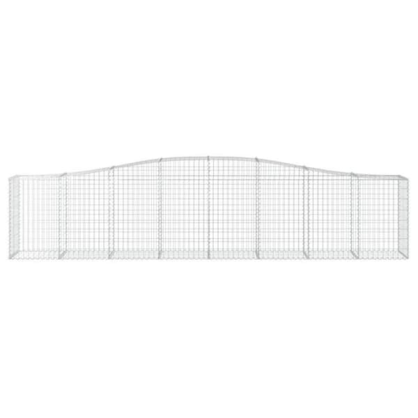 Maison Exclusive - Bågformade gabionkorgar 25 st 400x50x80/100 cm Galvaniserat järn silver-