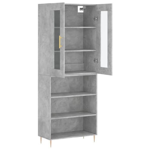 Maison Exclusive - Buffé hög Grå betong 69,5x34x180 cm Ingenjörsträ