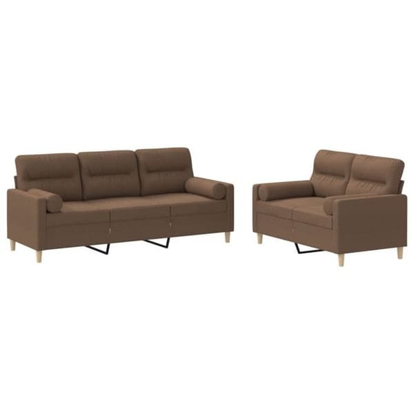 Maison Exclusive - Sæt af 2 sofaer med brune stofpuder