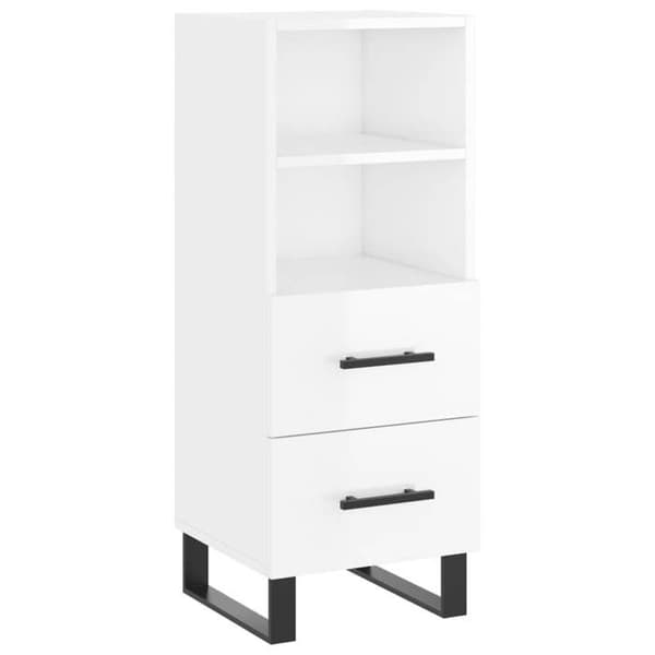 Maison Exclusive - Buffé Vit glänsande 34,5x34x90 cm Ingenjörsträ