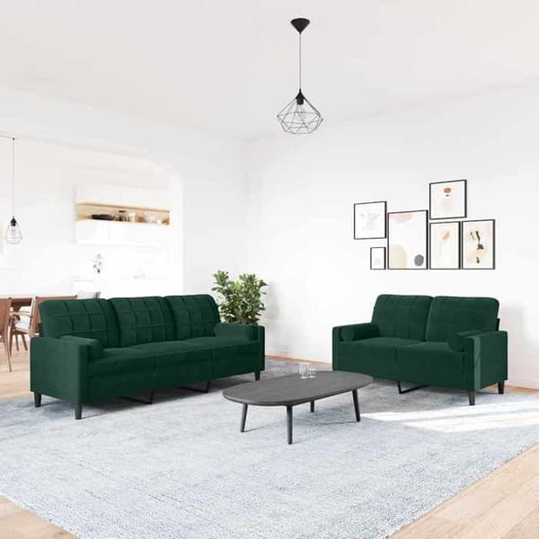 Maison Exclusive - Sæt af 2 sofaer med puder og velourpuder