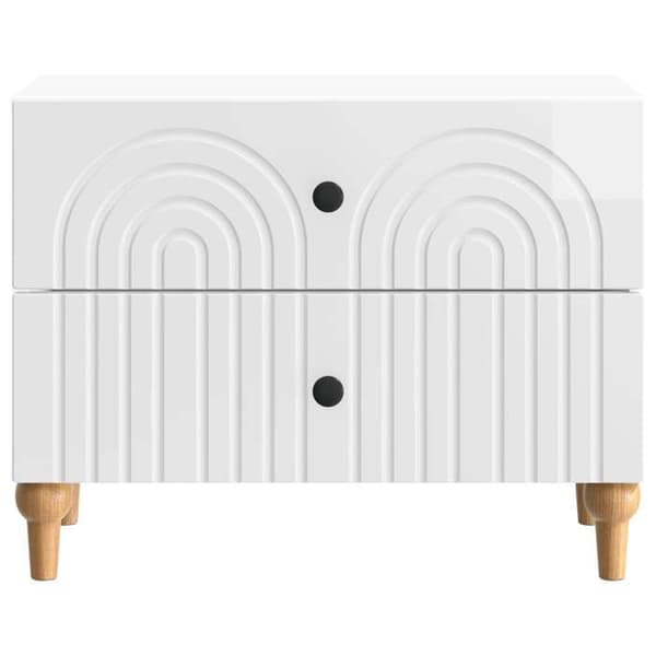 Exklusiv möbel - Sängbord med låda Vit glansig 62 x 34,5 x 48 cm