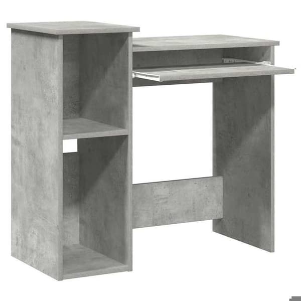 Kontor - EKSKLUSIV HUS - 84x40x78 cm - Beton grå - Spånplader - Med hylder Betonggrå