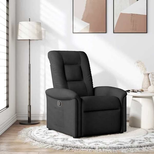 Maison Exclusive - Sort stof lænestol med vippefunktion