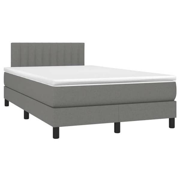 Maison Exclusive - Seng med lamelbund og mørk grå madras 120x190cm stof