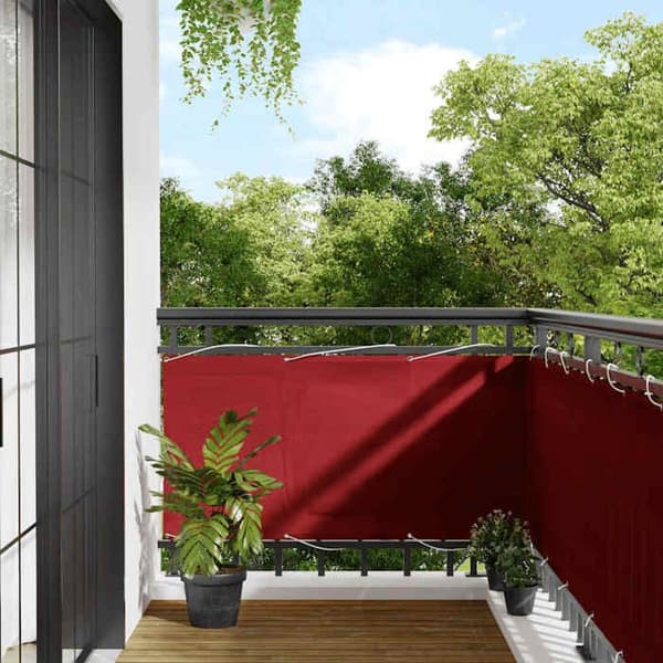 Maison Exclusive - Rød balkonparavent 75 x 700 cm 100 % polyester Oxford