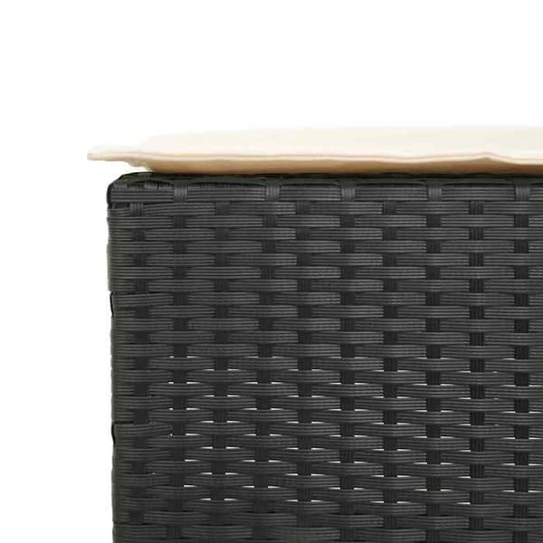 Maison Exclusive - Havebar sæt 5 dele med sorte polyrattan puder Svart