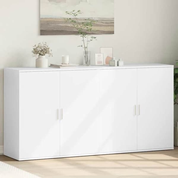 Maison Exclusive - Buffet 2 stk hvid 79x38x80 cm ingeniørtræ