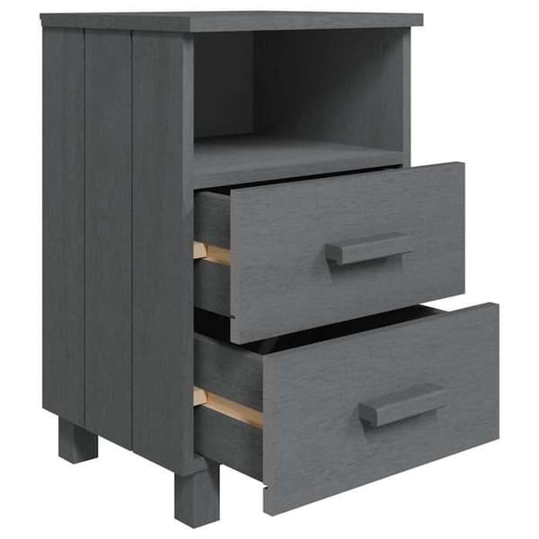 Maison Exclusive - HAMAR Yöpöytä Tummanharmaa 40x35x62 cm Massiivipuu Mörkgrå