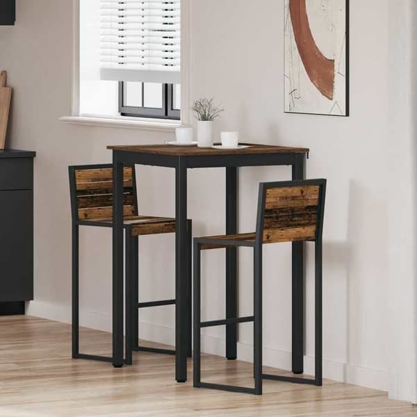 Matbord - EXKLUSIV HEM - Rektangulär 70 cm - Ingenjörsträ - Metallben - Trälook