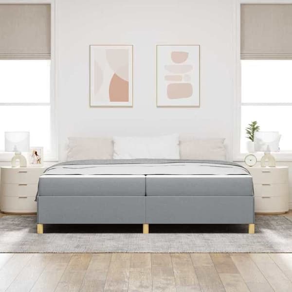 Maison Exclusive - Sängram Ljusgrå 200 x 200 cm tyg