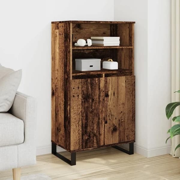 Maison Exclusive - Buffé hög gammalt trä 60x36x110 cm ingenjörsträ