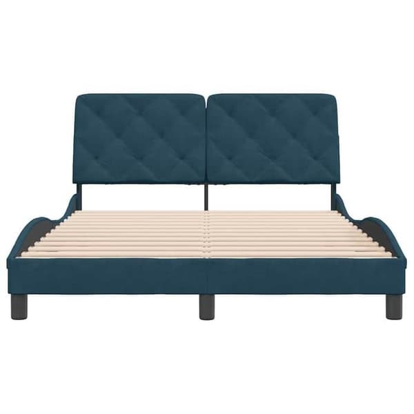 Maison Exclusive - Sängram utan madrass blå 140x190 cm sammet