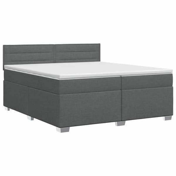 Maison Exclusive - Boxspring säng med madrass Mörkgrå 200 x 200 cm Tyg