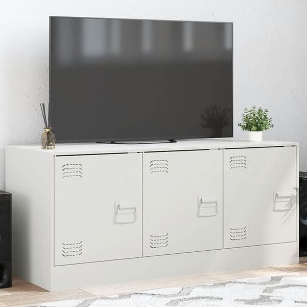 Maison Exclusive - TV-möbel vit 99x39x44 cm stål