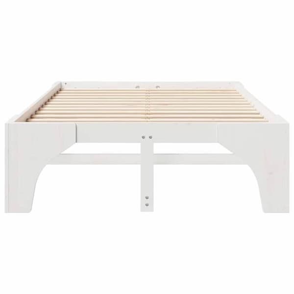 Maison Exclusive - Sängram Vit 120 x 190 cm Massivt trä