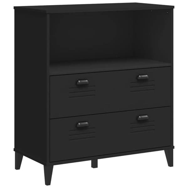 Maison Exclusive - Bibliotek VIKEN sort 80x40x90 cm ingeniørtræ