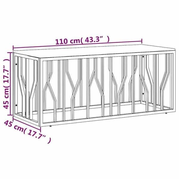 Maison Exclusive - Silverfärgad soffbord i rostfritt stål och massiv akaciaträ
