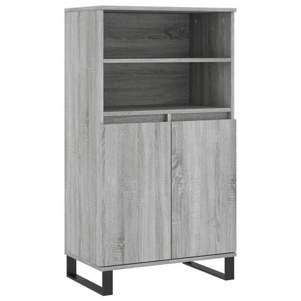 Maison Exclusive - Buffé hög Sonoma grå 60x36x110 cm Ingenjörsträ