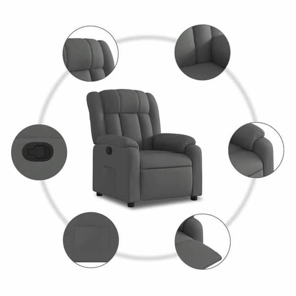 Maison Exclusive - Grått tyg reclinerfåtölj
