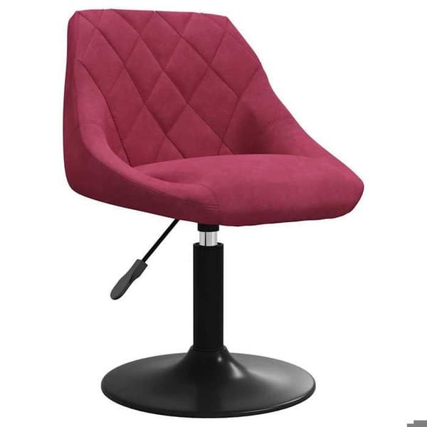 Maison Exclusive - Snurrbara matstolar set om 4 i vinröd sammet Röd Bordeaux