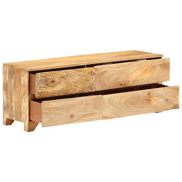 Maison Exclusive - TV-møbel i solid mangotræ 110x30x40 cm vitvättad