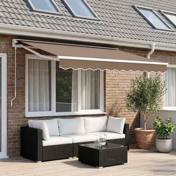 Maison Exclusive - Fällbart tak i taupe 3,5 x 2 m Polyester och Aluminium