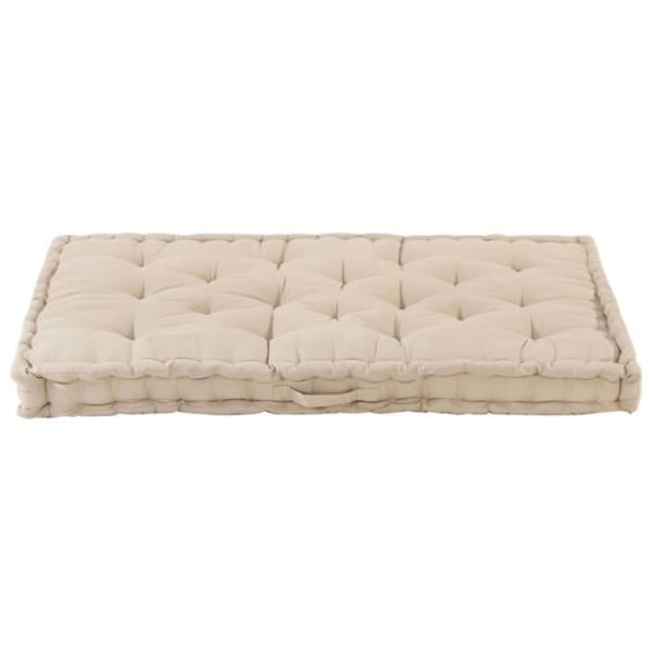 Paletgulvspude - Ikke specificeret - 120x80x10 cm - Beige - 100% bomuldsstof - Udendørs brug Beige