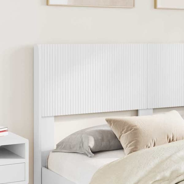 Sengestel - EKSKLUSIV HUS - 150 x 200 cm - Ingeniørtræ - Indbyggede opbevaringer - Hovedgærde Vit
