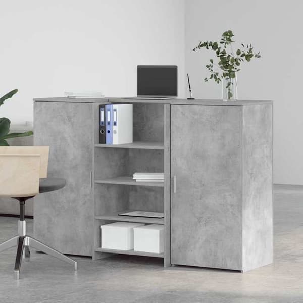 Maison Exclusive - Grå betong receptionsdisk 155x50x103,5cm ingenjörsträ