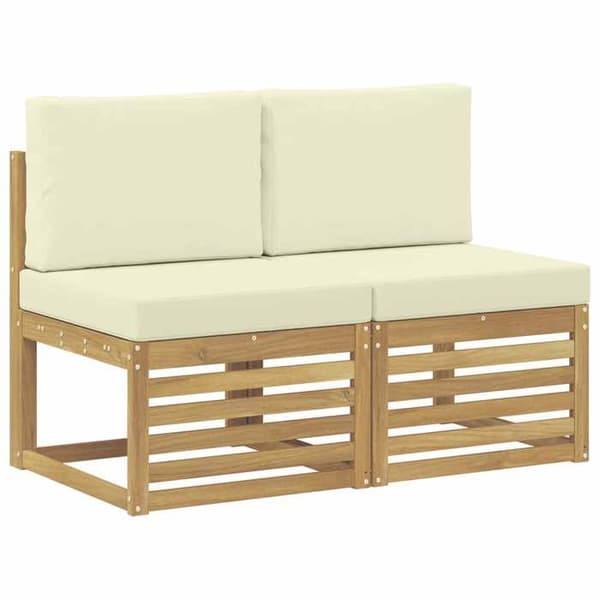 Udendørs sofa - EKSKLUSIV HUS - 2 pladser - Massiv akacie - Lamel design - Hvid Vit